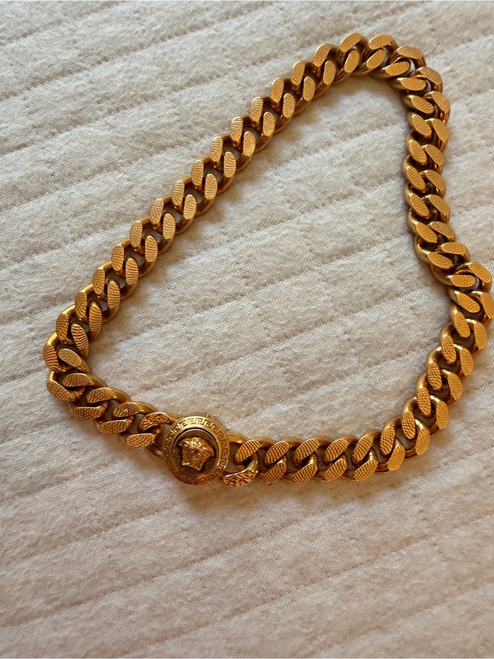 Versace Gold-Tone Cuban Link Chain choker - Picture 3 of 3